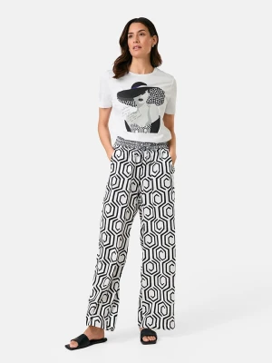 Gerry Weber Spodnie w kolorze biało-czarnym rozmiar: 40