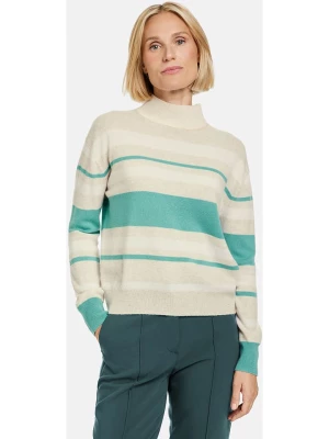 Gerry Weber Wełniany sweter w kolorze turkusowo-beżowym rozmiar: 40