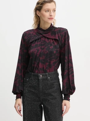 Gestuz bluzka damska kolor bordowy wzorzysta 10909578