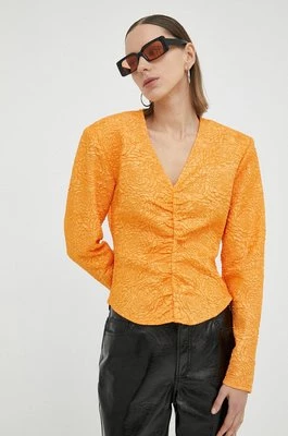 Gestuz bluzka damska kolor pomarańczowy gładka