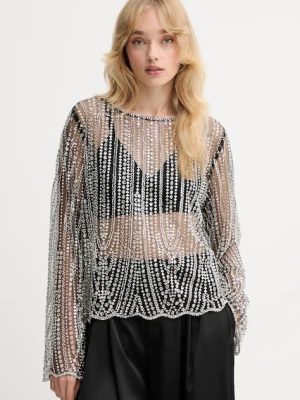 Gestuz bluzka damska kolor srebrny wzorzysta 10910698