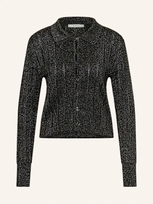 Gestuz Kardigan Gzmabel Z Błyszczącą Przędzą silber