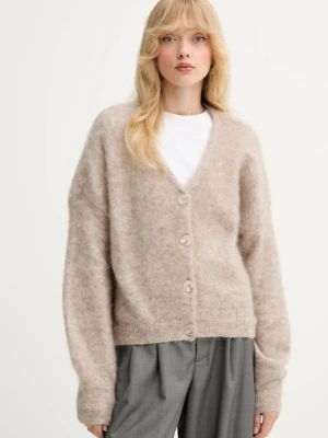 Gestuz kardigan wełniany damski kolor beżowy 10910789
