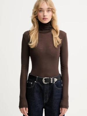 Gestuz longsleeve damski kolor brązowy 10910695