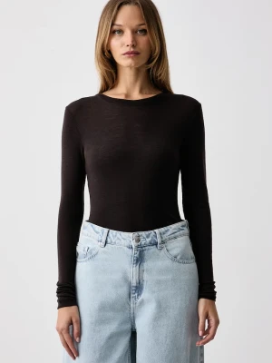 Gestuz longsleeve damski wełniany GZnina brązowy
