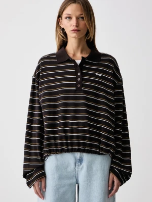 Gestuz longsleeve damski z bawełną GZpilova brązowy