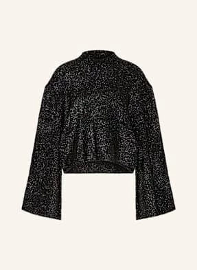 Gestuz Sweter Flinagz Z Błyszczącą Przędzą schwarz