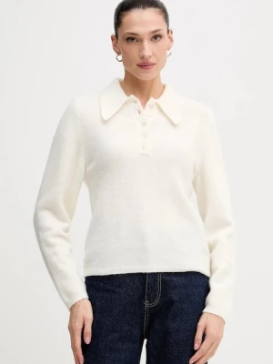 Gestuz sweter wełniany damski kolor beżowy 10910589