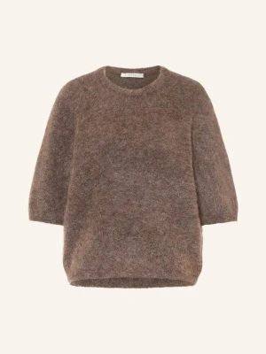 Gestuz Sweter Z Dzianiny Gzdebbie Z Moherem braun BRĄZOWY