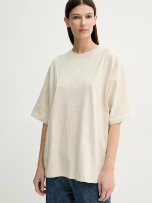 Gestuz t-shirt bawełniany damski kolor beżowy 10910075
