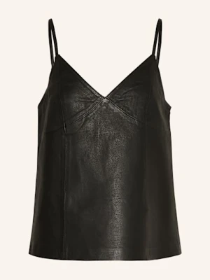 Gestuz Top Skórzany Gzrio schwarz