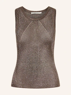 Gestuz Top Z Dzianiny Gzsilvi Z Błyszczącą Przędzą silber