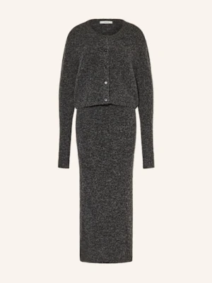 Gestuz Zestaw Gzalpha: Sukienka Z Dzianiny I Kardigan Z Dodatkiem Alpaki grau