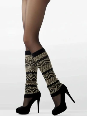 Getry damskie żakardowe z geometrycznym wzorem - Peppy C74 MARILYN