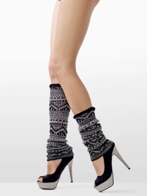 Getry damskie żakardowe z geometrycznym wzorem - Peppy C74 MARILYN