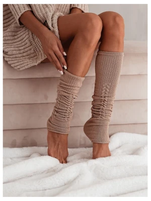 Getry ocieplacze bawełniane ażurowe DITA- beżowe  magmac 