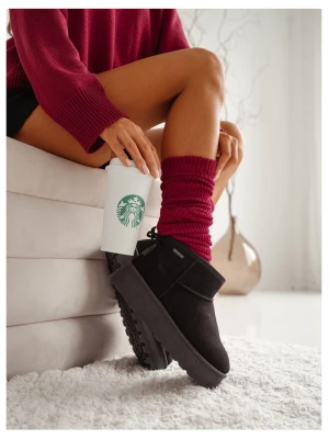 Getry ocieplacze bawełniane w prążek - bordowe  magmac 