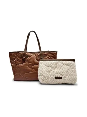 GIANNI CHIARINI Dwustronna shopperka + saszetka MARCELLA | z dodatkiem skóry