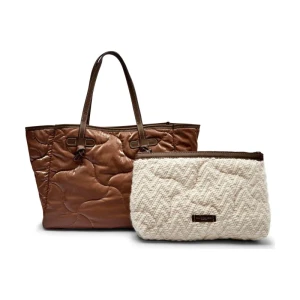 GIANNI CHIARINI Dwustronna shopperka + saszetka MARCELLA | z dodatkiem skóry