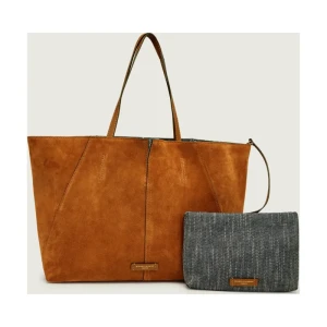 GIANNI CHIARINI Dwustronna shopperka + saszetka MAYA | zamsz