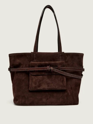 GIANNI CHIARINI Shopperka Belty | zamsz brązowy