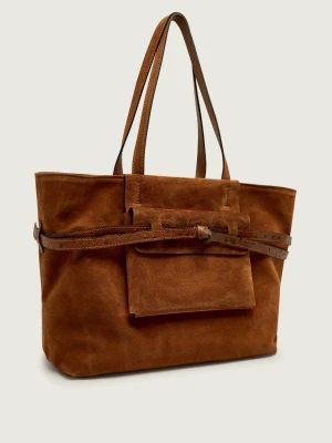 GIANNI CHIARINI Shopperka Belty | zamsz koniakowy