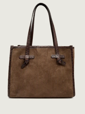 GIANNI CHIARINI Shopperka Marcella | zamsz brązowy