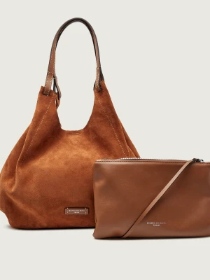 GIANNI CHIARINI Shopperka + saszetka DUA | zamsz