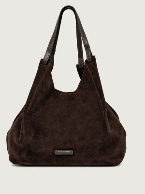 GIANNI CHIARINI Shopperka + saszetka Dua | zamsz brązowy