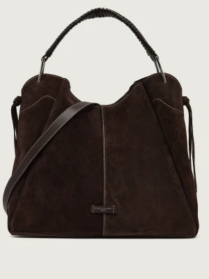 GIANNI CHIARINI Shopperka + saszetka Era | zamsz brązowy