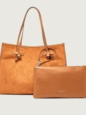 GIANNI CHIARINI Shopperka + saszetka MARCELLA | zamsz