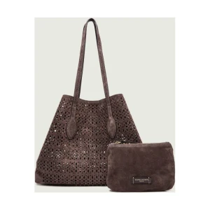 GIANNI CHIARINI Shopperka + saszetka MASHUP | zamsz