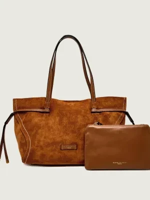 GIANNI CHIARINI Shopperka + saszetka VIOLETTE | zamsz