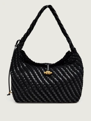 GIANNI CHIARINI Skórzana shopperka Aurelie | zamsz czarny