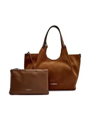 GIANNI CHIARINI Skórzana shopperka + saszetka DUA
