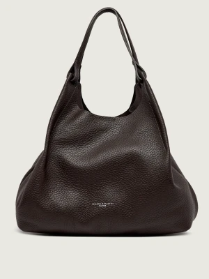 GIANNI CHIARINI Skórzana shopperka + saszetka Dua brązowy