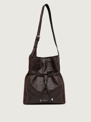 GIANNI CHIARINI Skórzany worek + saszetka Sienna brązowy