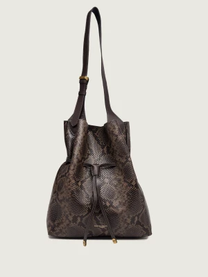 GIANNI CHIARINI Skórzany worek + saszetka Sienna brązowy