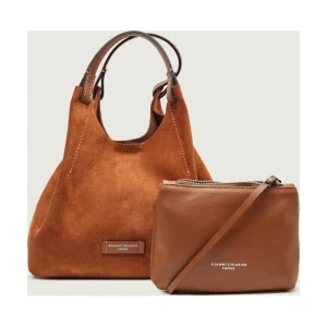 GIANNI CHIARINI Torebka na ramię + saszetka DUA | zamsz