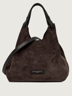 GIANNI CHIARINI Torebka na ramię + saszetka Dua | zamsz brązowy
