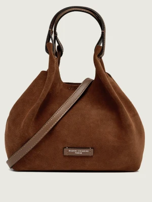 GIANNI CHIARINI Torebka na ramię + saszetka Dua | zamsz koniakowy