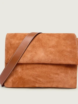 GIANNI CHIARINI Torebka na ramię THREE | zamsz camel