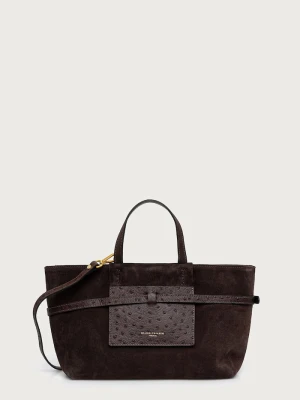 Gianni Chiarini torebka shopper damska zamszowa BELTY brązowy