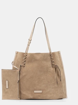 Gianni Chiarini torebka zamszowa DORY kolor beżowy BS 11307 CM-PL