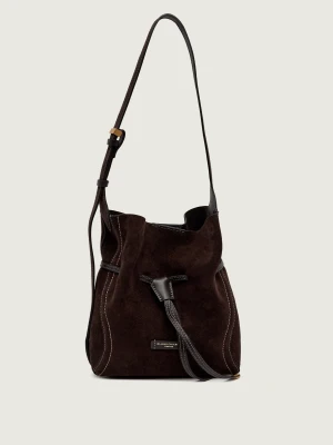 GIANNI CHIARINI Worek + saszetka Sienna | zamsz brązowy