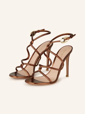 Gianvito Rossi Sandały Na Obcasie braun