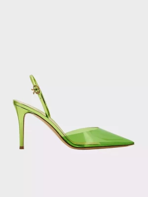 Gianvito Rossi Zielone szpilki Ribbon d'Orsay rozmiar