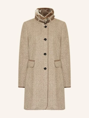 Gil Bret Płaszcz Wełniany Z Odpinanym Sztucznym Futrem beige