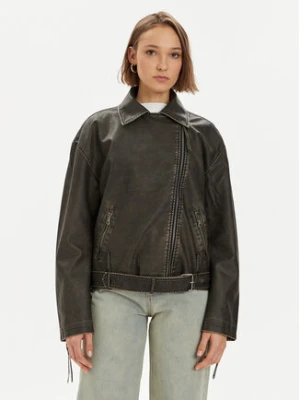 Gina Tricot Kurtka z imitacji skóry 21998 Czarny Oversize