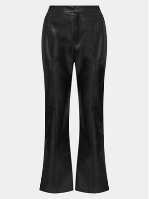 Gina Tricot Spodnie z imitacji skóry 20745 Czarny Straight Fit